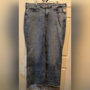 NYDJ Teresa Wide Leg 20W Medium Wash Raw Hem Lift Tuck Technology NWOT